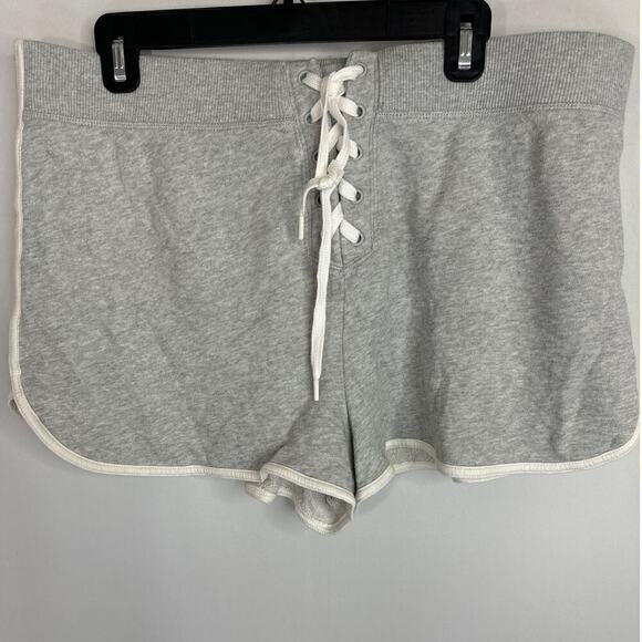Offline By Aerie Lace Up Sweat Shorts Grey XL‎ NWT - Picture 1 of 7